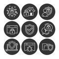 Cyber security icons. Royalty Free Stock Photo